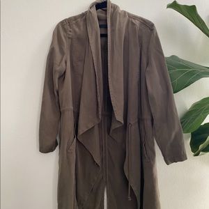 Green trench coat